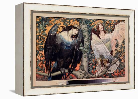 Sirin Et Alkonost, Une Chanson De Joie Et De Chagrin (Sirin and Alkonost, A Song of Joy and Sorrow)-Victor Mikhailovich Vasnetsov-Framed Premier Image Canvas