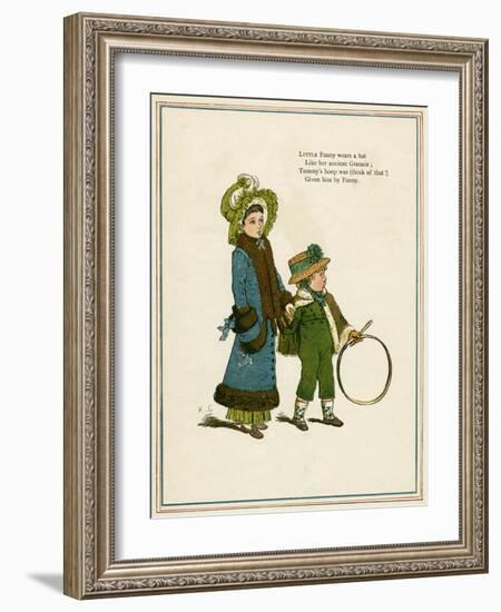 Sister and Brother with Hoop and Stick-Kate Greenaway-Framed Art Print