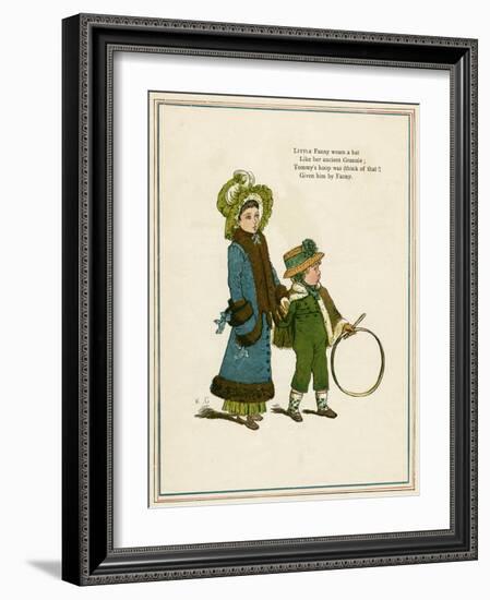 Sister and Brother with Hoop and Stick-Kate Greenaway-Framed Art Print