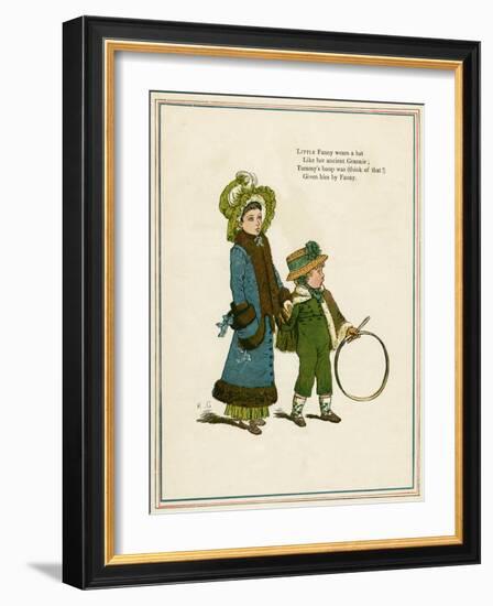 Sister and Brother with Hoop and Stick-Kate Greenaway-Framed Art Print