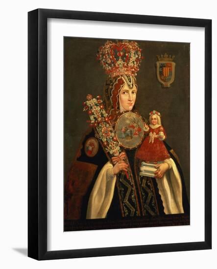 Sister Juana, Grand Daughter of D. De Cortes, Founder of the Convent of St. Jerome, circa 1661-null-Framed Giclee Print