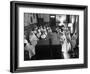 Sisters at St. Vincent's Hospital in Recreation Room Watching Program from New Local TV Station-Ralph Morse-Framed Photographic Print