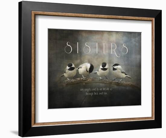 Sisters Chickadees-Jai Johnson-Framed Giclee Print