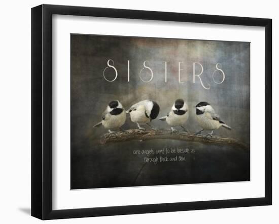 Sisters Chickadees-Jai Johnson-Framed Giclee Print