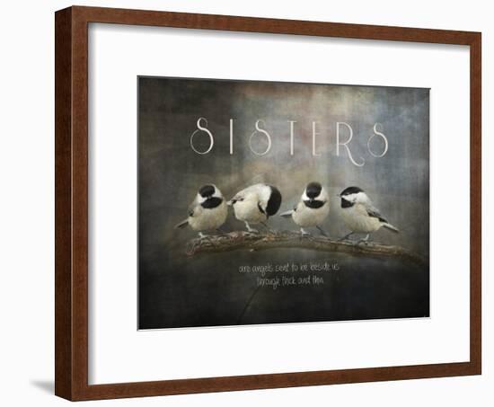 Sisters Chickadees-Jai Johnson-Framed Giclee Print