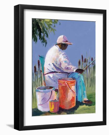 Sisters Fishing I-Jane Slivka-Framed Art Print