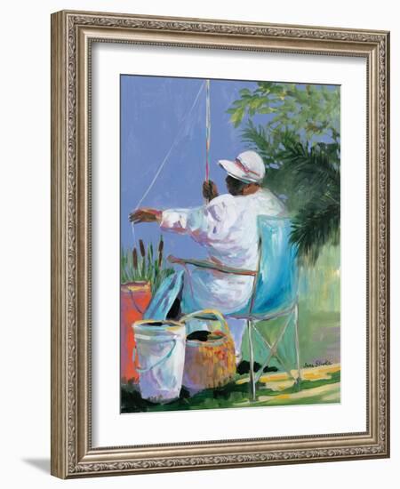 Sisters Fishing II-Jane Slivka-Framed Art Print