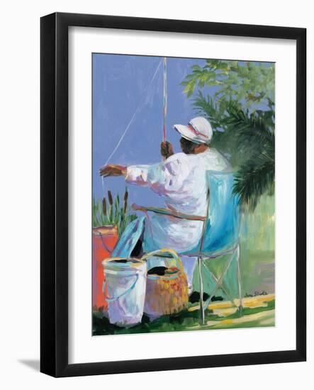 Sisters Fishing II-Jane Slivka-Framed Art Print