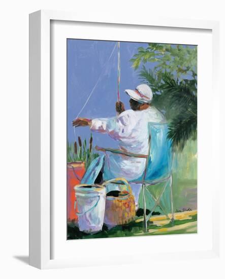 Sisters Fishing II-Jane Slivka-Framed Art Print