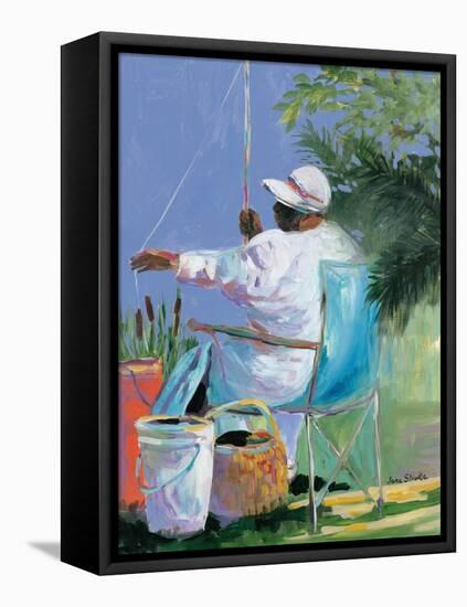 Sisters Fishing II-Jane Slivka-Framed Stretched Canvas