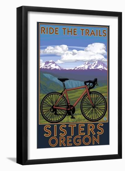 Sisters, Oregon - Mountain Bike-Lantern Press-Framed Art Print