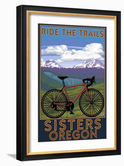 Sisters, Oregon - Mountain Bike-Lantern Press-Framed Art Print