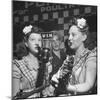 Sisters Performing at the Microphone at the Grand Ole Opry-Ed Clark-Mounted Photographic Print
