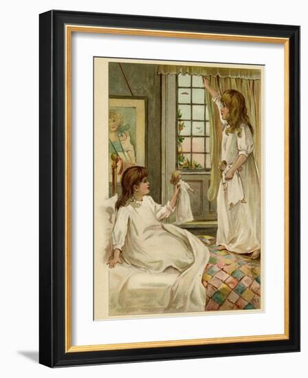 Sisters with Dolls-William St Clair Simmons-Framed Art Print