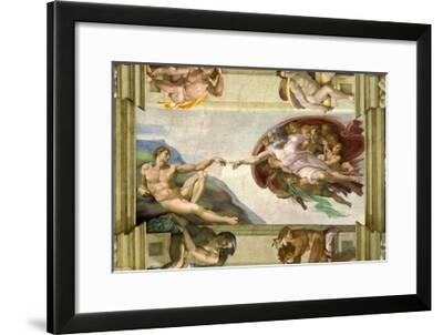 Sistine Chapel Ceiling 1508 12 Creation Of Adam 1510 Post Restoration Giclee Print By Michelangelo Buonarroti Art Com