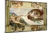 Sistine Chapel Ceiling (1508-12): Creation of Adam, 1510 (post-restoration)-Michelangelo Buonarroti-Mounted Giclee Print