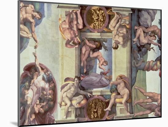 Sistine Chapel Ceiling (1508-12): the Creation of Eve, 1510 (Post Restoration)-Michelangelo Buonarroti-Mounted Giclee Print