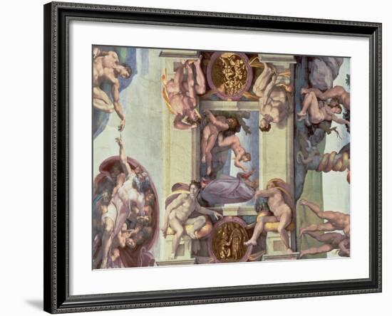 Sistine Chapel Ceiling (1508-12): the Creation of Eve, 1510 (Post Restoration)-Michelangelo Buonarroti-Framed Giclee Print