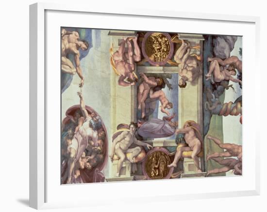 Sistine Chapel Ceiling (1508-12): the Creation of Eve, 1510 (Post Restoration)-Michelangelo Buonarroti-Framed Giclee Print