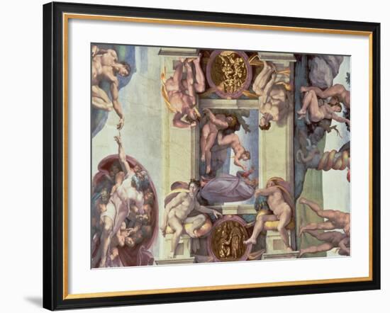 Sistine Chapel Ceiling (1508-12): the Creation of Eve, 1510 (Post Restoration)-Michelangelo Buonarroti-Framed Giclee Print