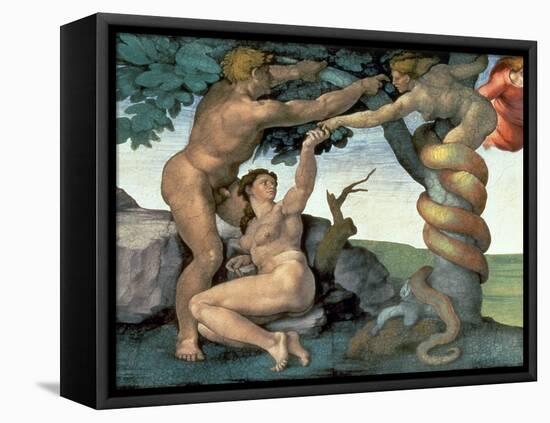 Sistine Chapel Ceiling (1508-12): the Fall of Man, 1510 (Post Restoration)-Michelangelo Buonarroti-Framed Premier Image Canvas