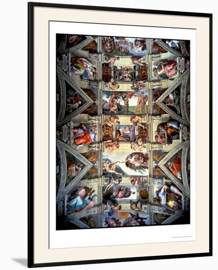 Sistine Chapel Ceiling And Lunettes 1508 12 Framed Giclee Print By Michelangelo Buonarroti Art Com