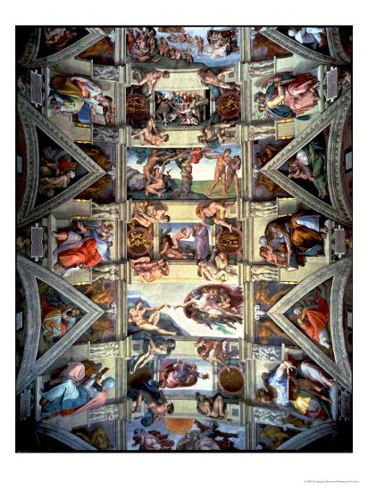 Sistine Chapel Ceiling and Lunettes, 1508-12 Giclee Print by ...