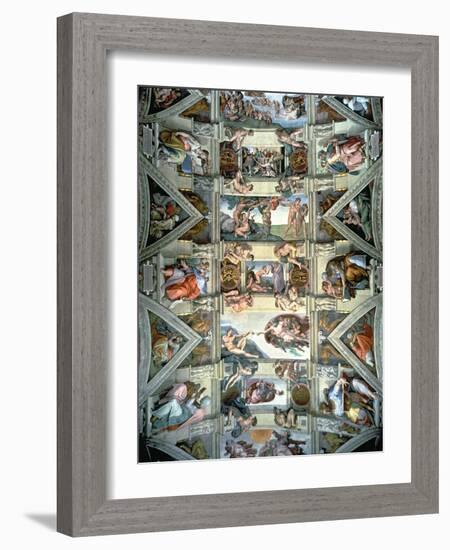 Sistine Chapel Ceiling and Lunettes, 1508-12-Michelangelo Buonarroti-Framed Giclee Print