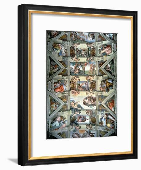 Sistine Chapel Ceiling and Lunettes, 1508-12-Michelangelo Buonarroti-Framed Giclee Print