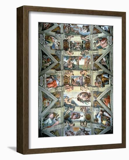 Sistine Chapel Ceiling and Lunettes, 1508-12-Michelangelo Buonarroti-Framed Giclee Print