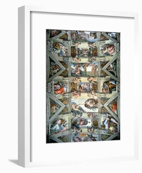 Sistine Chapel Ceiling and Lunettes, 1508-12-Michelangelo Buonarroti-Framed Giclee Print