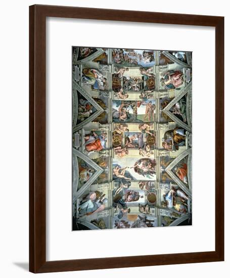 Sistine Chapel Ceiling and Lunettes, 1508-12-Michelangelo Buonarroti-Framed Giclee Print