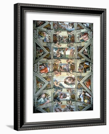 Sistine Chapel Ceiling and Lunettes, 1508-12-Michelangelo Buonarroti-Framed Giclee Print