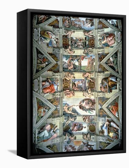 Sistine Chapel Ceiling and Lunettes, 1508-12-Michelangelo Buonarroti-Framed Premier Image Canvas