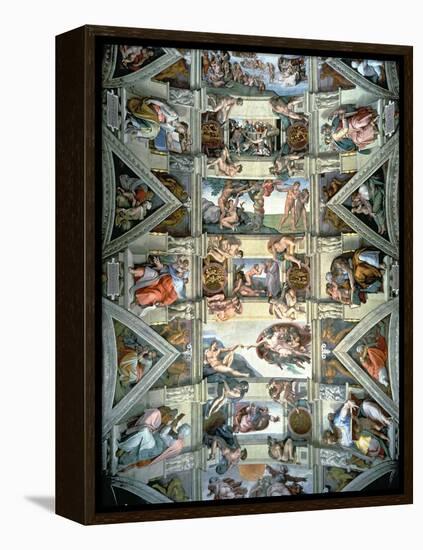 Sistine Chapel Ceiling and Lunettes, 1508-12-Michelangelo Buonarroti-Framed Premier Image Canvas