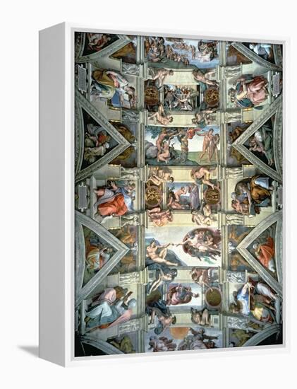 Sistine Chapel Ceiling and Lunettes, 1508-12-Michelangelo Buonarroti-Framed Premier Image Canvas