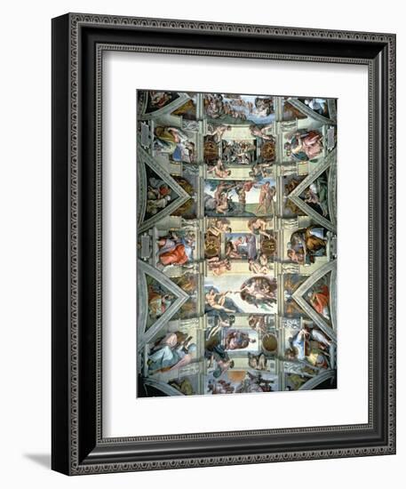 Sistine Chapel Ceiling and Lunettes, 1508-12-Michelangelo Buonarroti-Framed Premium Giclee Print