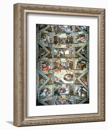 Sistine Chapel Ceiling and Lunettes, 1508-12-Michelangelo Buonarroti-Framed Giclee Print