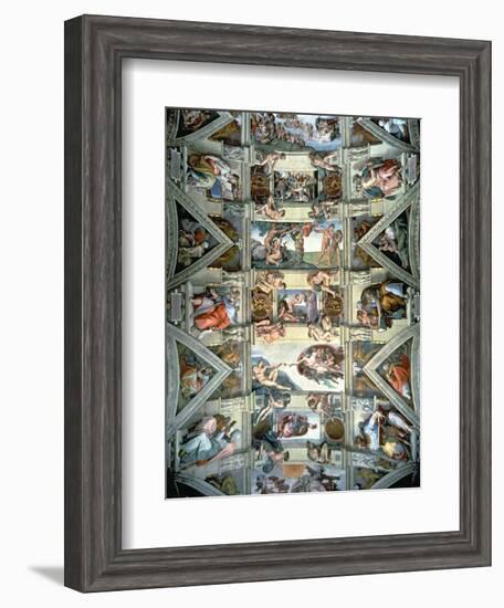 Sistine Chapel Ceiling and Lunettes, 1508-12-Michelangelo Buonarroti-Framed Giclee Print