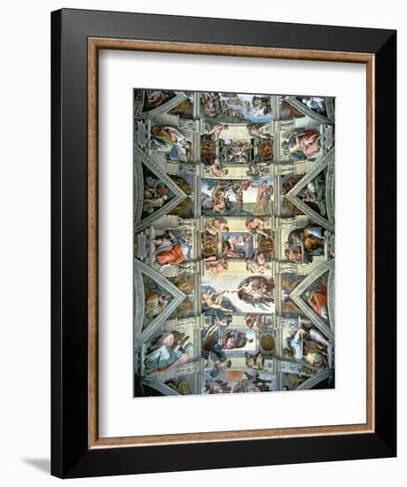 Sistine Chapel Ceiling and Lunettes, 1508-12-Michelangelo Buonarroti-Framed Giclee Print