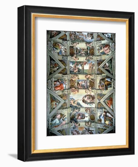 Sistine Chapel Ceiling and Lunettes, 1508-12-Michelangelo Buonarroti-Framed Giclee Print