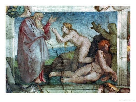 Sistine Chapel Ceiling Creation Of Eve With Four Ignudi 1511 Giclee Print By Michelangelo Buonarroti Art Com