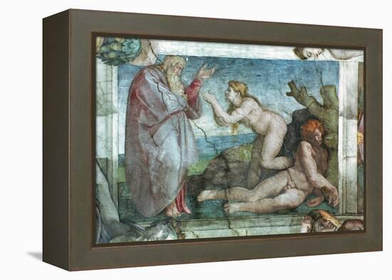 Sistine Chapel Ceiling: Creation of Eve, with Four Ignudi, 1511-Michelangelo Buonarroti-Framed Premier Image Canvas