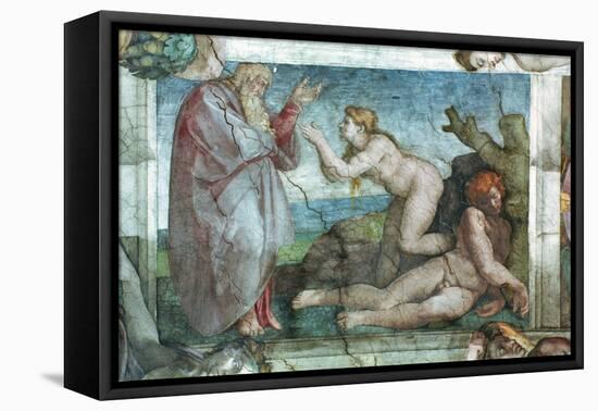 Sistine Chapel Ceiling: Creation of Eve, with Four Ignudi, 1511-Michelangelo Buonarroti-Framed Premier Image Canvas