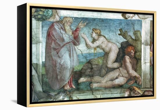 Sistine Chapel Ceiling: Creation of Eve, with Four Ignudi, 1511-Michelangelo Buonarroti-Framed Premier Image Canvas