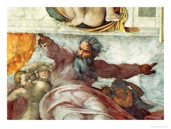 Sistine Chapel Ceiling Creation Of The Sun And Moon 1508 12