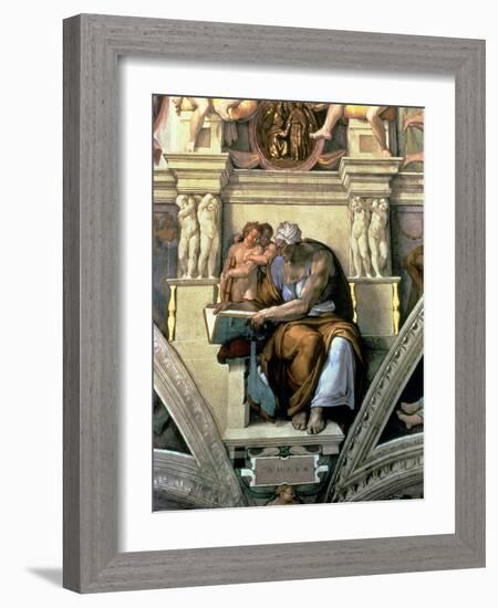 Sistine Chapel Ceiling: Cumaean Sibyl, 1510-Michelangelo Buonarroti-Framed Giclee Print