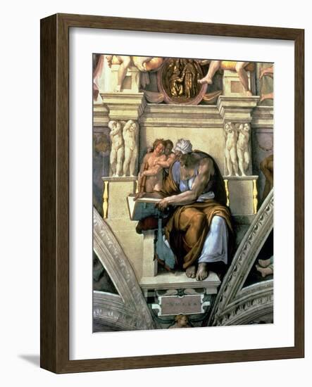 Sistine Chapel Ceiling: Cumaean Sibyl, 1510-Michelangelo Buonarroti-Framed Giclee Print