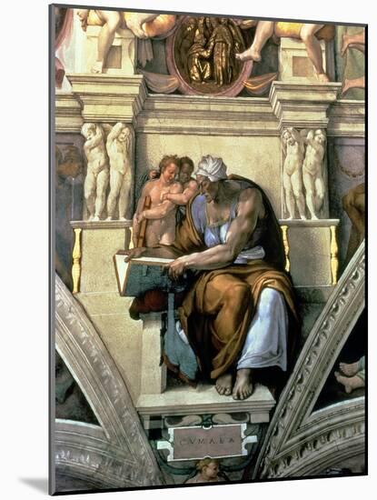 Sistine Chapel Ceiling: Cumaean Sibyl, 1510-Michelangelo Buonarroti-Mounted Giclee Print