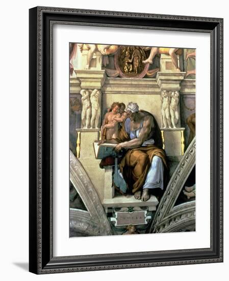 Sistine Chapel Ceiling: Cumaean Sibyl, 1510-Michelangelo Buonarroti-Framed Giclee Print